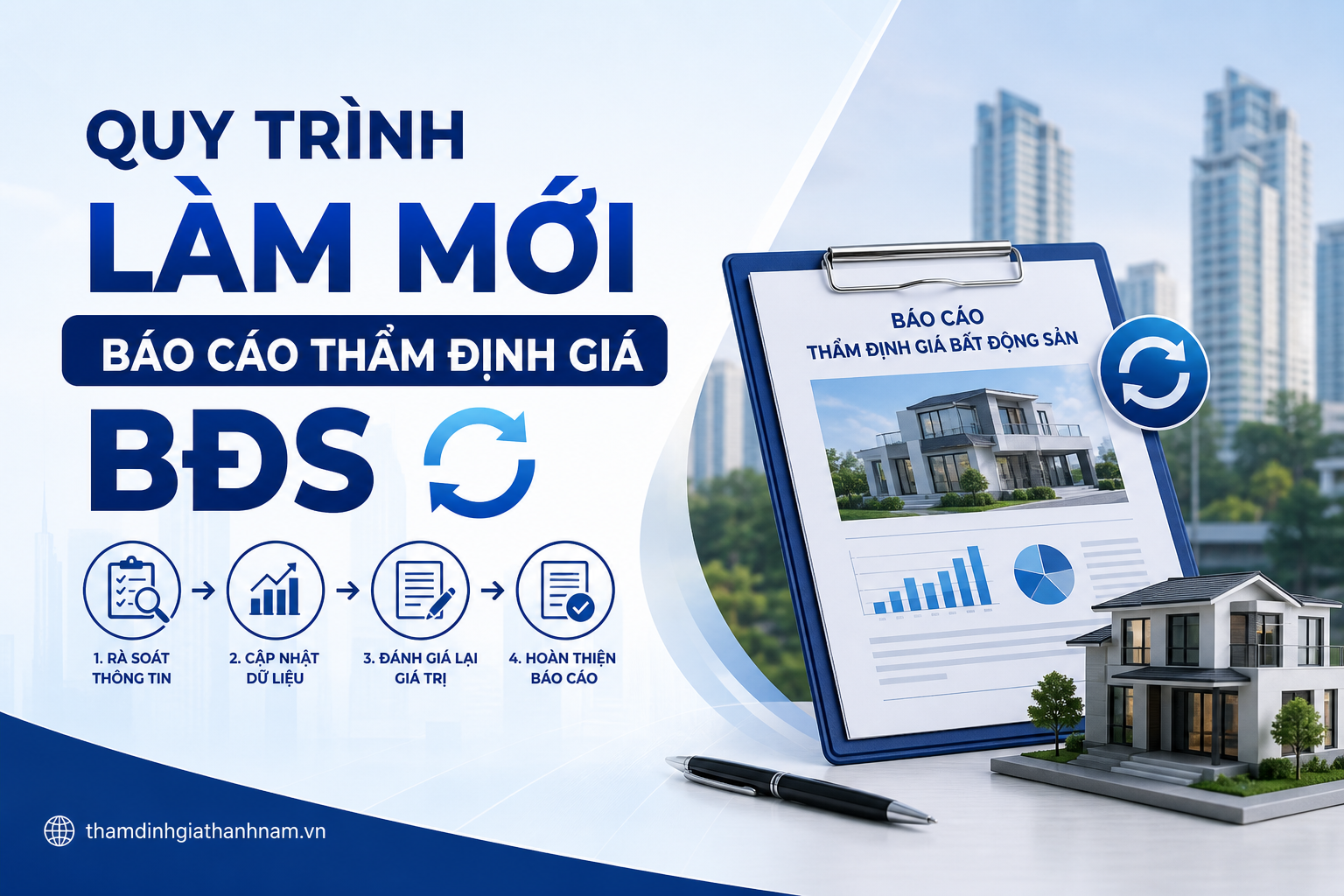 Quy trình làm mới báo cáo thẩm định giá BĐS